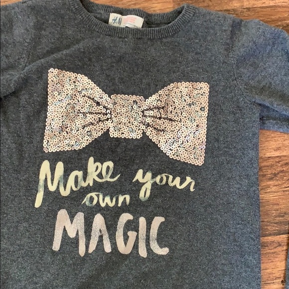 H&M GREY BOW SWEATER 6-8yrs - Picture 4 of 5